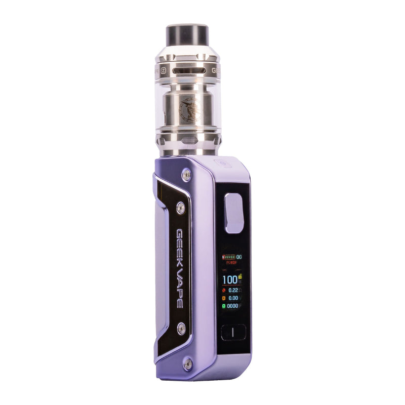 Front side image of Purple Aegis Solo 3 Vape Kit.