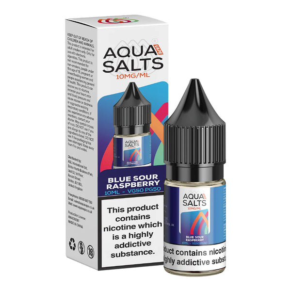 Blue Sour Raspberry Nic Salts by Aqua Salts 10mg