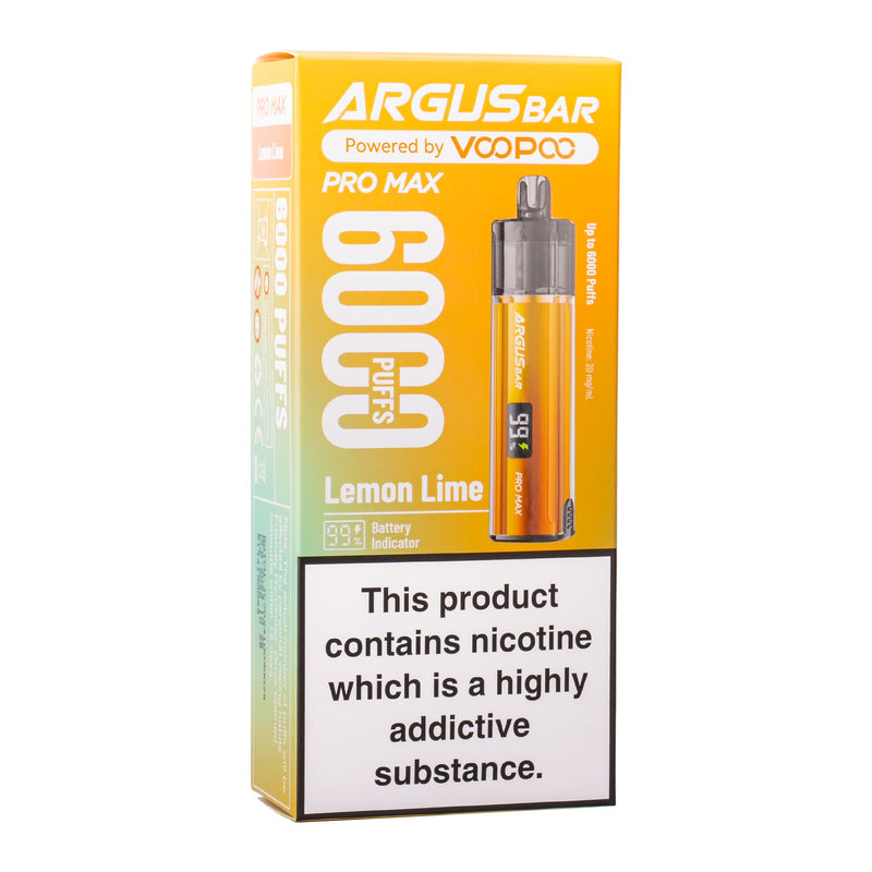 Lemon Lime Argus Bar Pro Max disposable vape kit box.