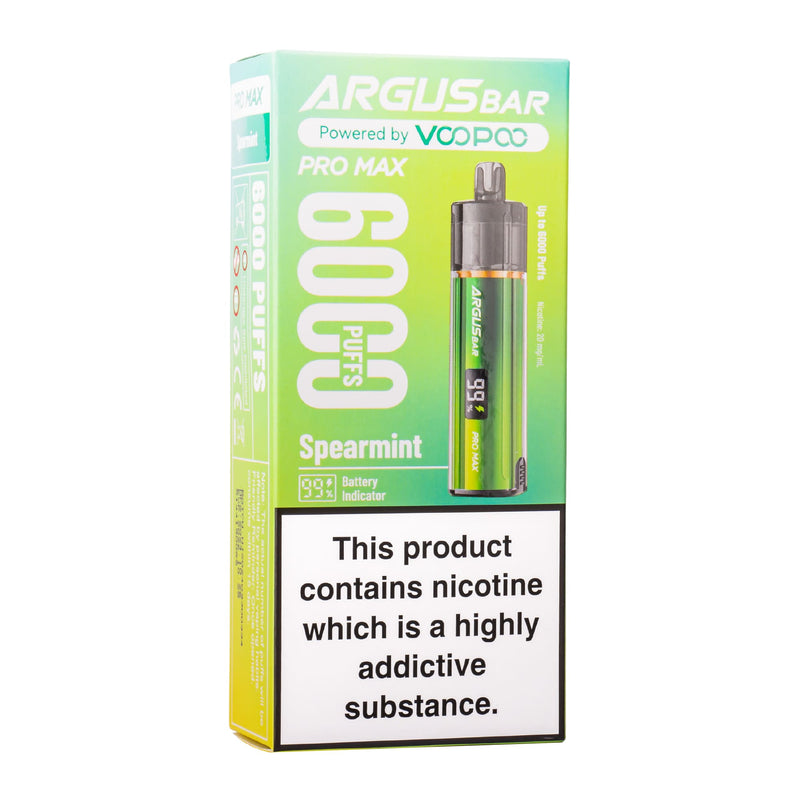 Spearmint Argus Bar Pro Max disposable vape kit box.