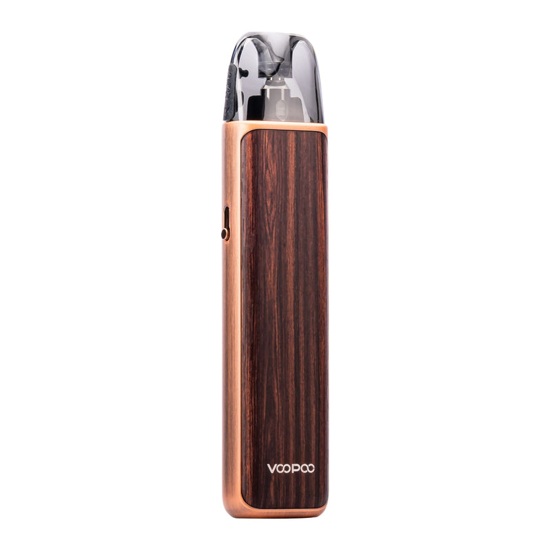 Back angled photo of Luxury Walnut Argus G2 vape kit.