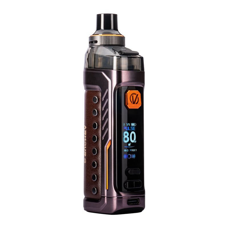 Front angled photo of Brown Armour G vape kit by Vaporesso.