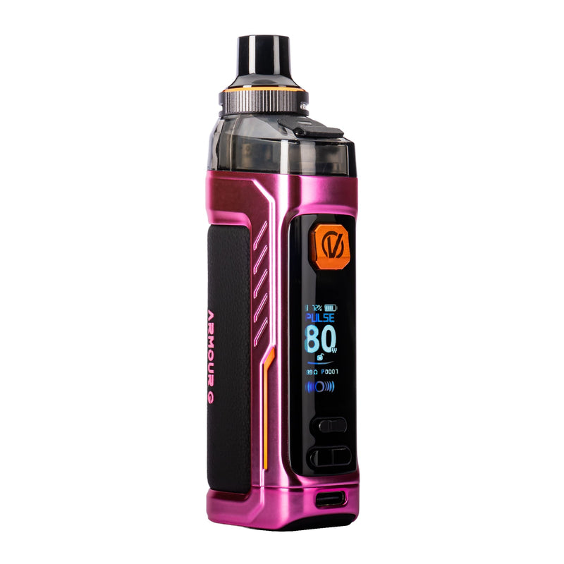 Front angled photo of Pink Armour G vape kit by Vaporesso.