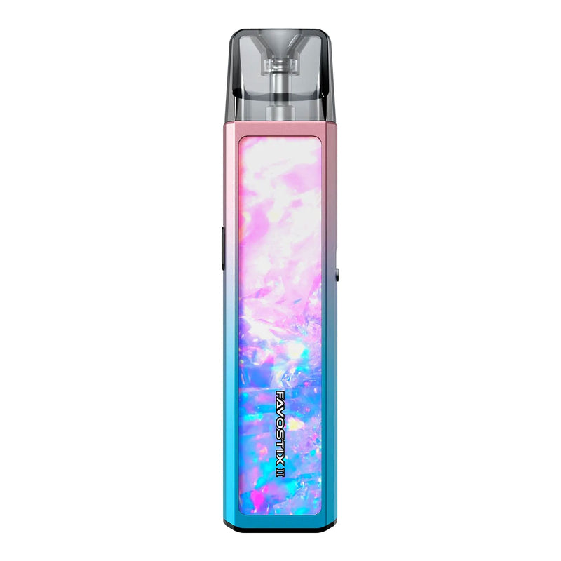 Back render of Blue Pink Fade Favostix 2 pod kit.