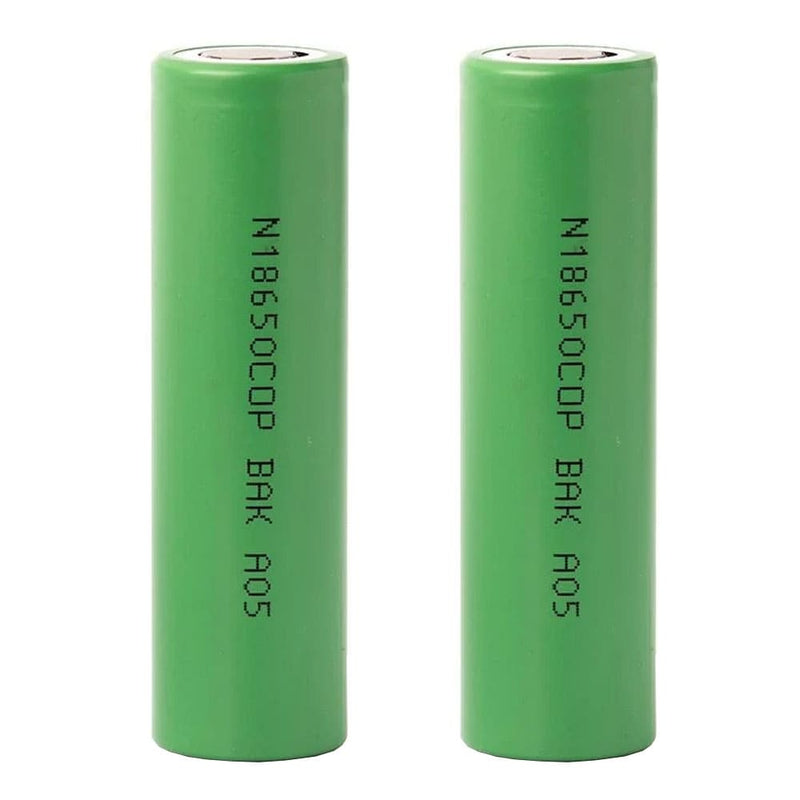 Two BAK N18650COP 2500mAh 30A 18650 Batteries