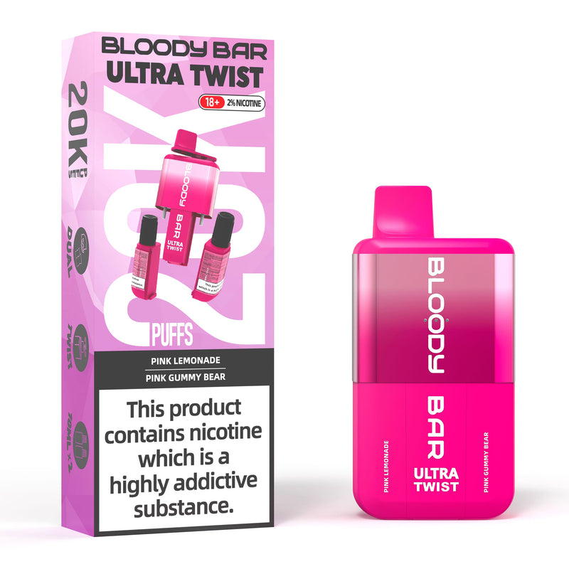 Bloody Bar Ultra Twist 20k pink lemonade pink gummy bear render.