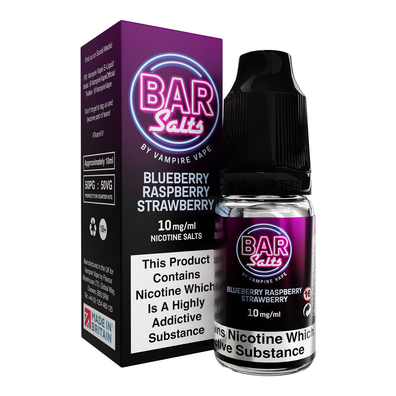 Vampire Vape Blueberry Raspberry Strawberry Bar Salts.