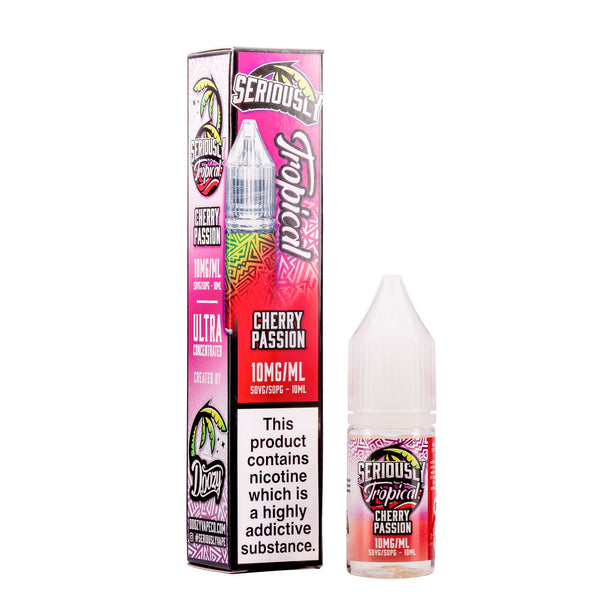 Render of Seriously Tropical Cherry Passion nic salt e-liquid.