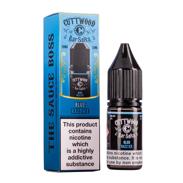 Cuttwood Blue Razz Ice nicotine salt e-liquid.