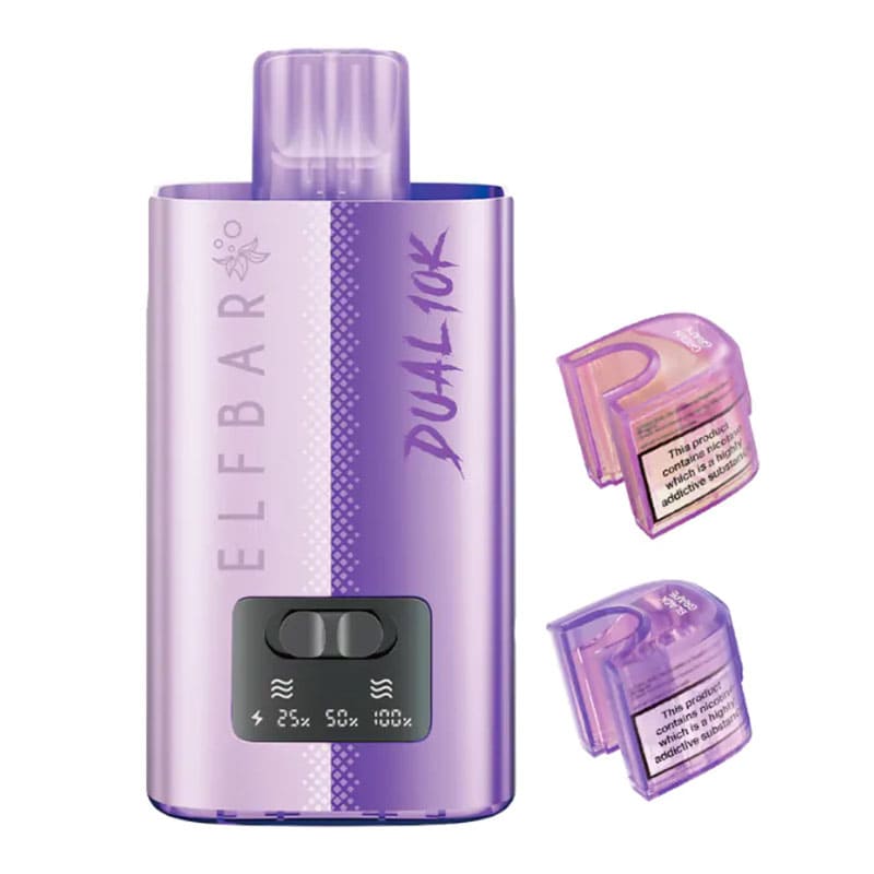 Grape Edition Elf Bar Dual 10K disposable vape kit render.