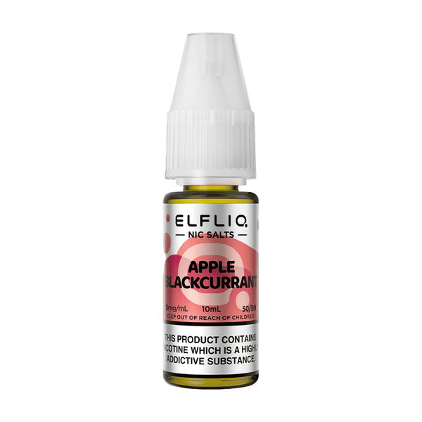 Elfliq Apple Blackcurrant 10ml nic salt bottle render.