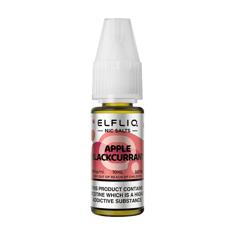 Elfliq Apple Blackcurrant 10ml nic salt bottle render.