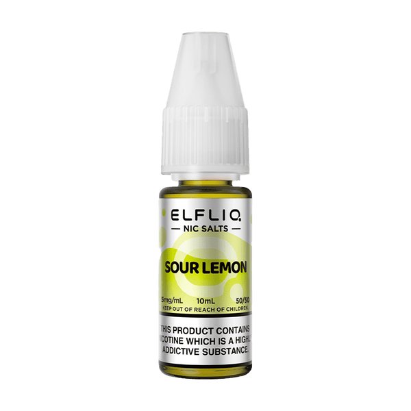 Elfliq Sour Lemon 10ml nic salt bottle render.