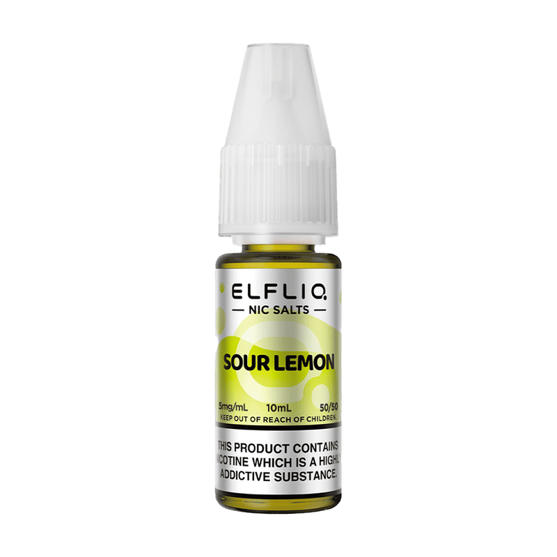 Elfliq Sour Lemon 10ml nic salt bottle render.