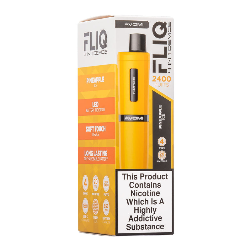 Pineapple Ice Avomi Fliq pod vape kit box.