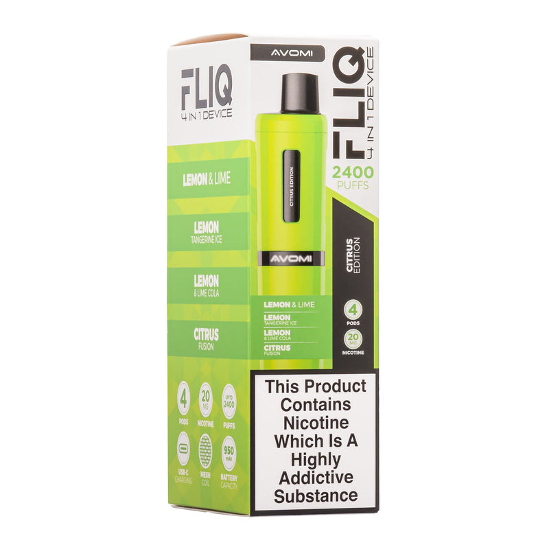 Citrus Edition Avomi Fliq pod vape kit box.