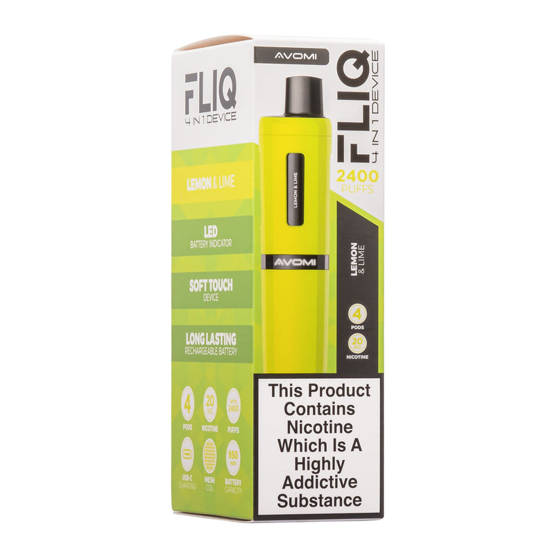 Lemon Lime Edition Avomi Fliq pod vape kit box.