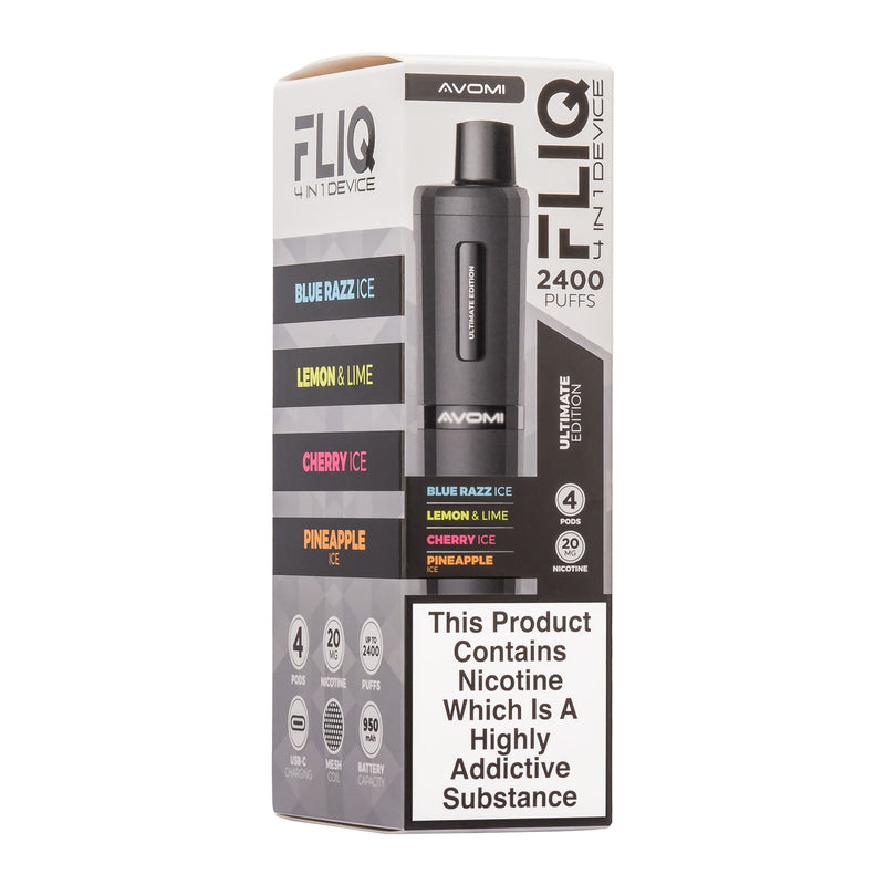 Ultimate Edition Avomi Fliq pod vape kit box.