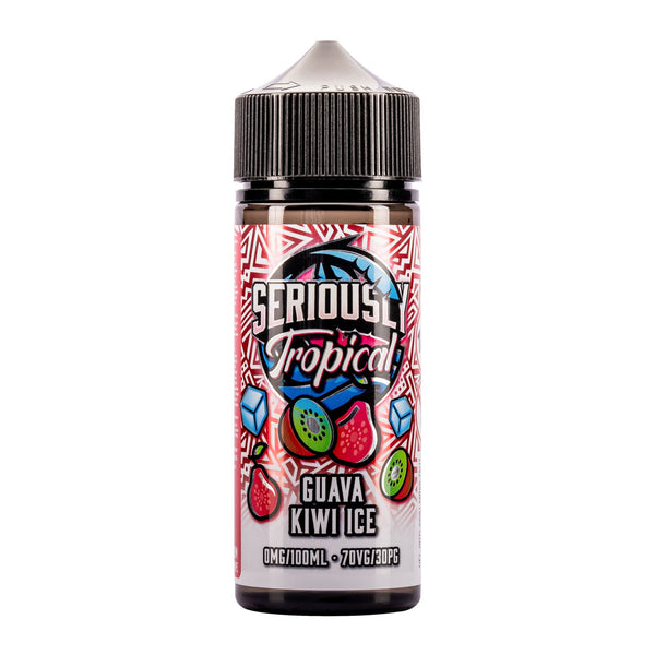 Render of Seriously Tropical Guava Kiwi Ice 100ml shortfill e-liquid.