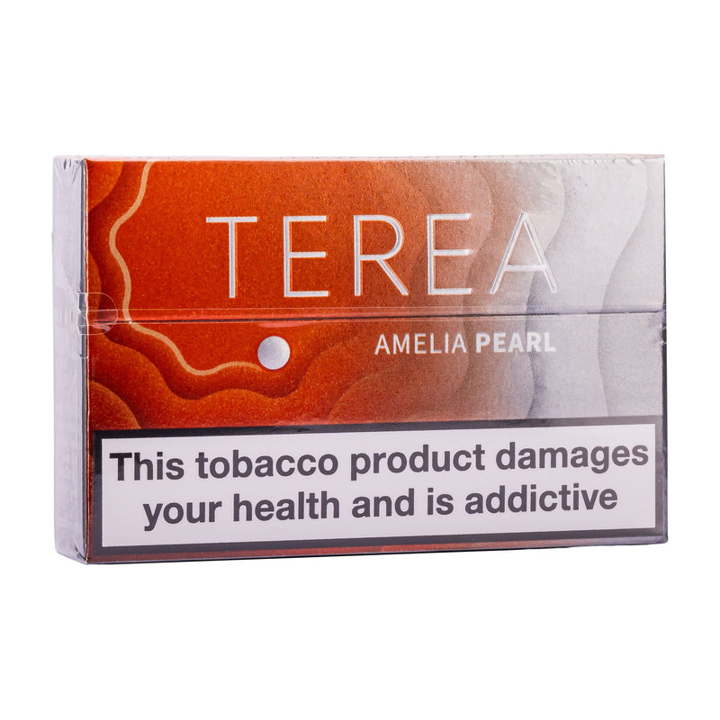 Amelia Pearl IQOS Terea heated tobacco sticks box.