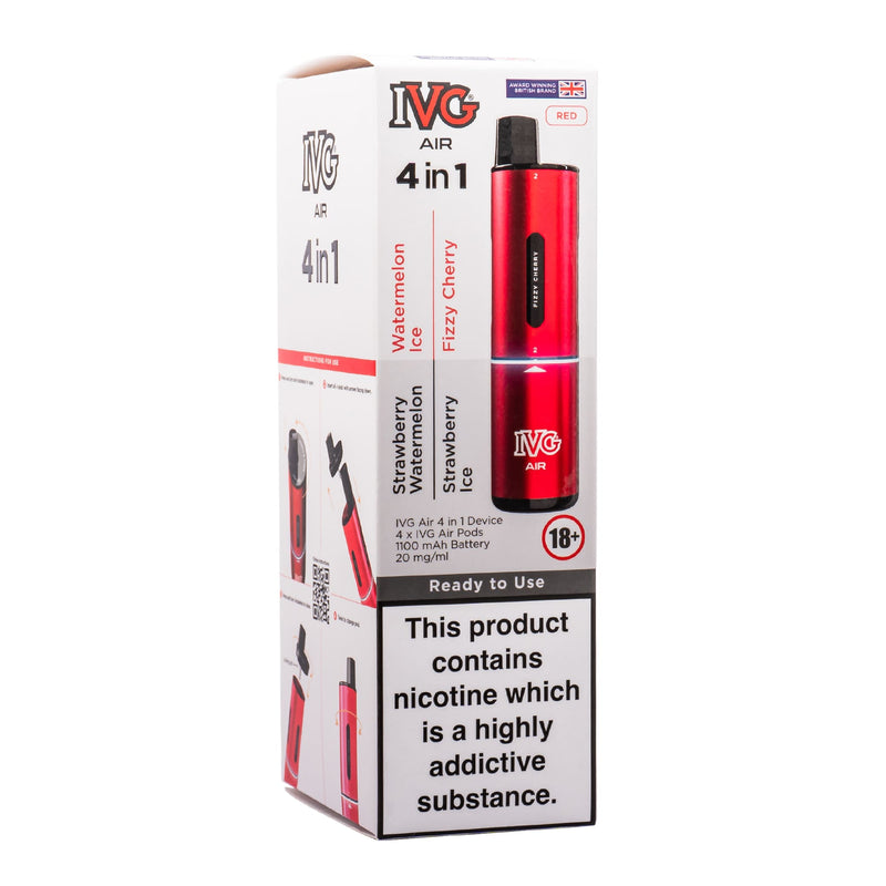 Red Edition IVG Air 4 in 1 vape kit in box.