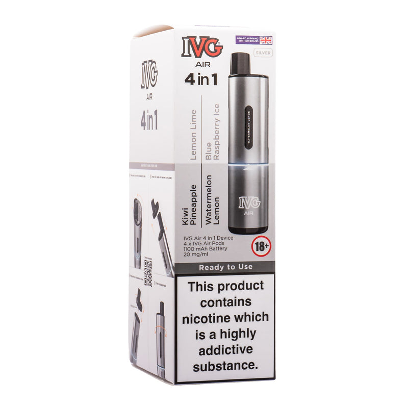 Silver Edition IVG Air 4 in 1 vape kit in box.