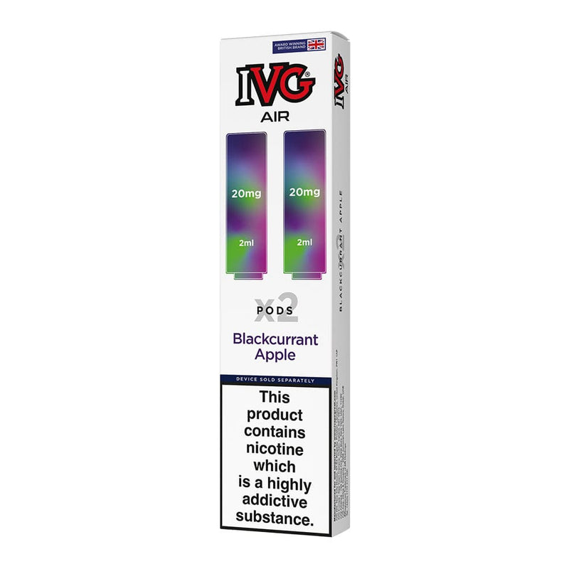 Pack of two IVG Air Blackcurrant Apple pre-filled pods.