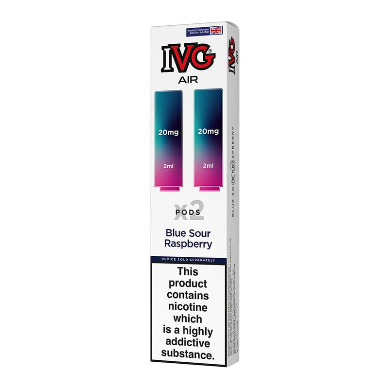 Pack of two IVG Air Blue Sour Raspberry pre-filled pods.