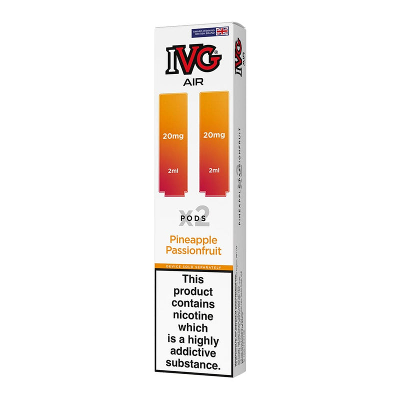 Pack of two IVG Air Pineapple Passion Fruit pre-filled pods.