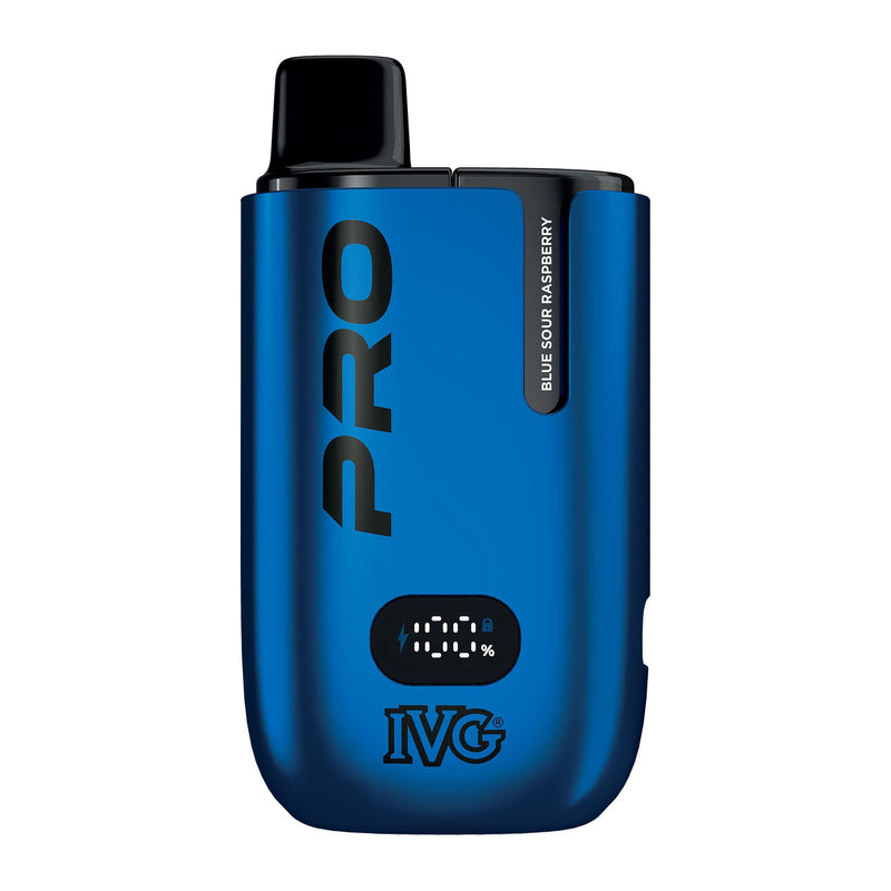 Blue Sour Raspberry IVG Pro 6000 disposable vape kit render.