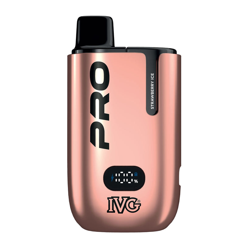 Strawberry Ice IVG Pro 6000 disposable vape kit render.