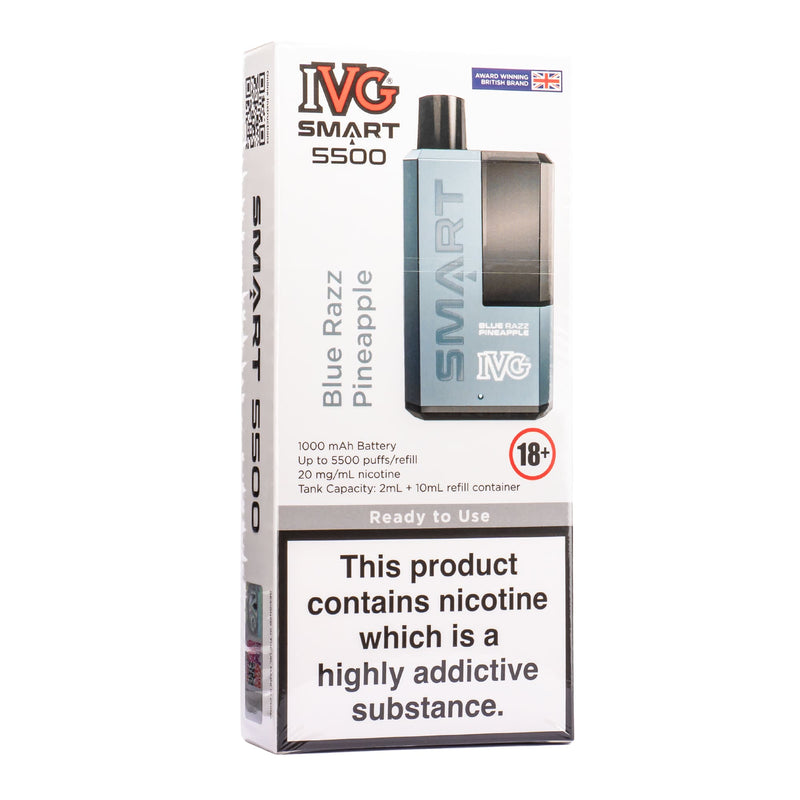 Blue Razz Pineapple IVG Smart 5500 vape kit box.