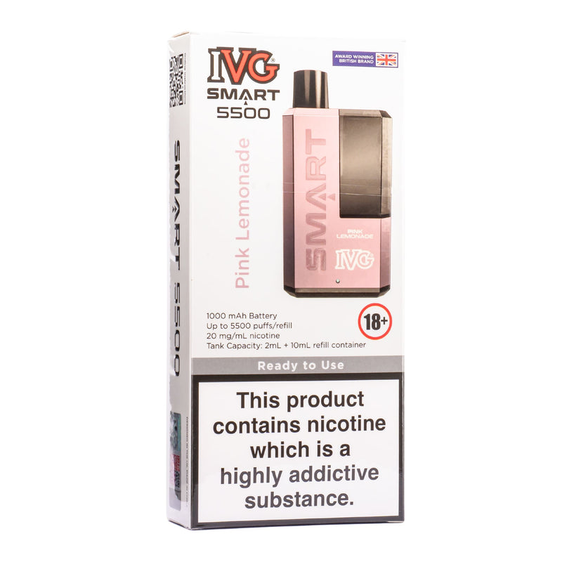 Pink Lemonade IVG Smart 5500 vape kit box.