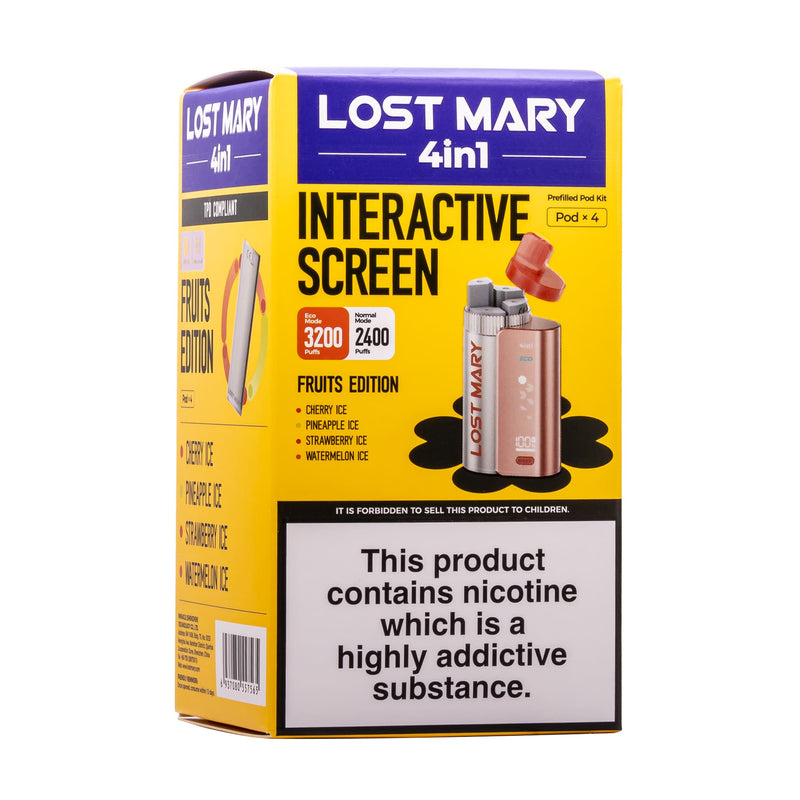 Fruits Edition Lost Mary 4-in-1 disposable vape it box.
