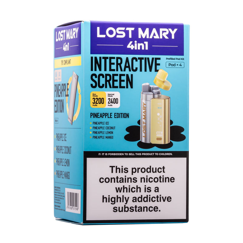 Pineapple Edition Lost Mary 4-in-1 disposable vape it box.