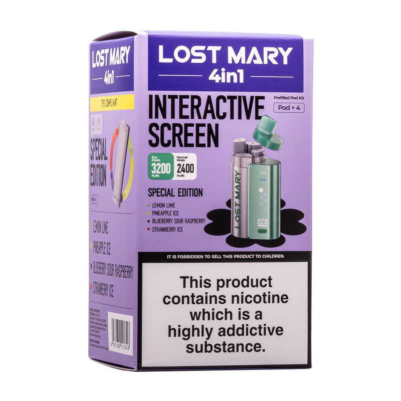 Special Edition Lost Mary 4-in-1 disposable vape it box.
