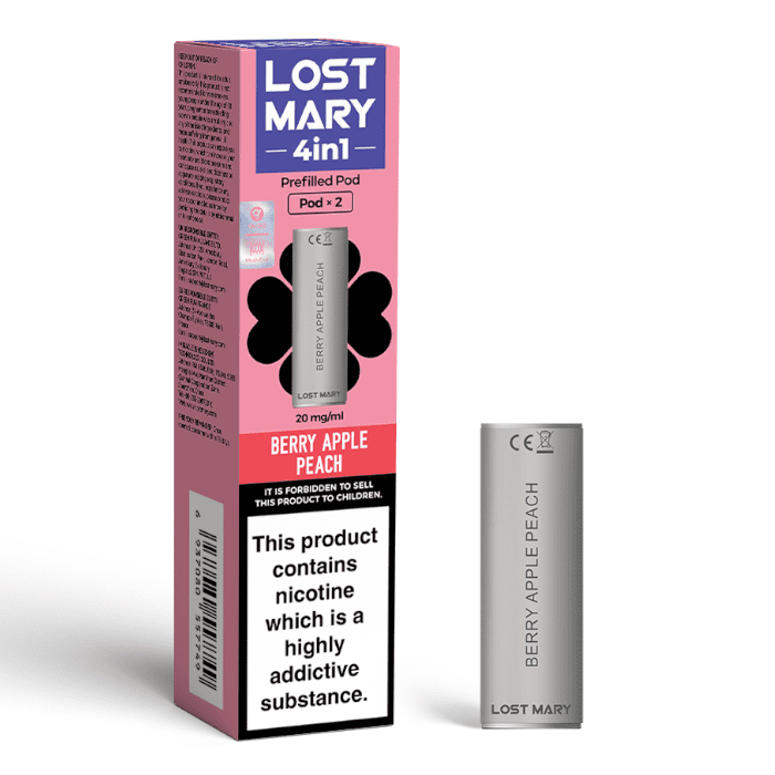 Pack of Two Lost Mary Berry Apple Peach Prefilled Pods.