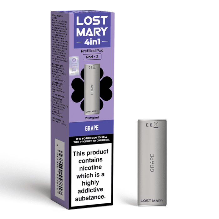 Pack of Two Lost Mary Grape Prefilled Pods.