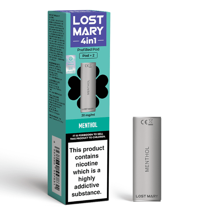 Pack of Two Lost Mary Menthol Prefilled Pods.