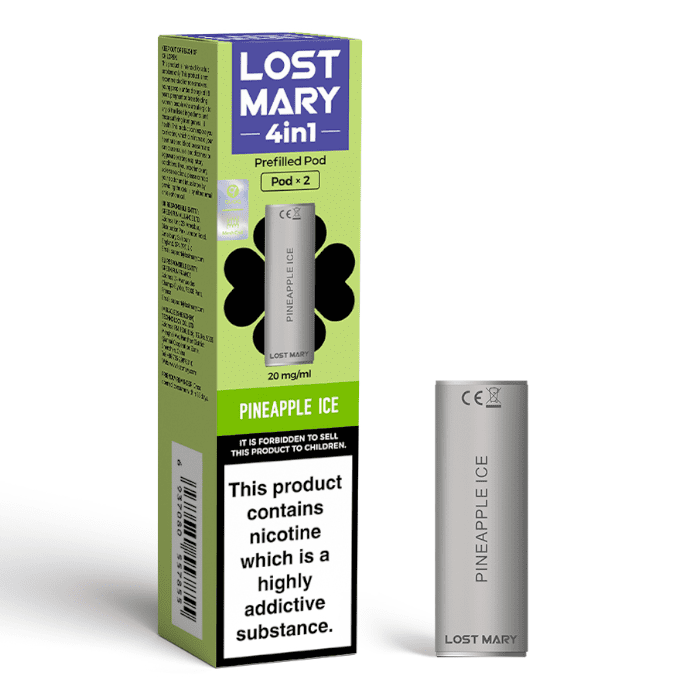 Pack of Two Lost Mary Pineapple Ice Prefilled Pods.