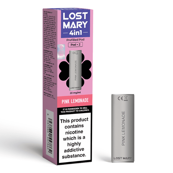 Pack of Two Lost Mary Pink Lemonade Prefilled Pods.