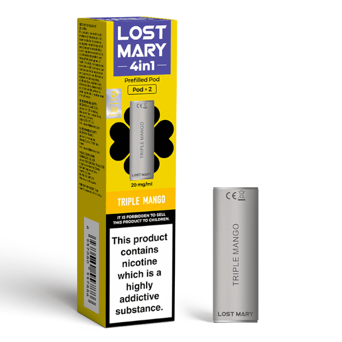 Pack of Two Lost Mary Triple Mango Prefilled Pods.