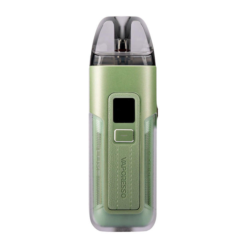 Front image of Avocado Green Luxe X2 device with pod kit.