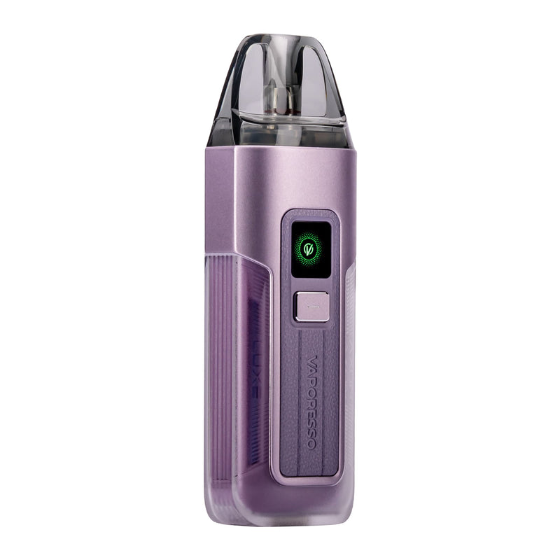 Front image of Light Purple Luxe X2 device with pod kit.