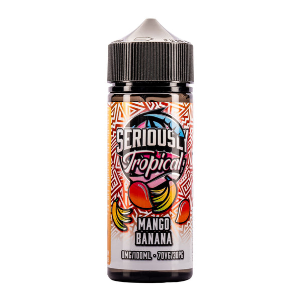 Render of Seriously Tropical Mango Banana 100ml shortfill e-liquid.