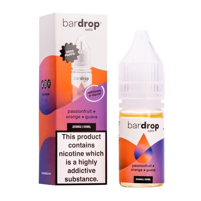 Passion Orange Guava Nic Salt E-Liquid by Bar Drop