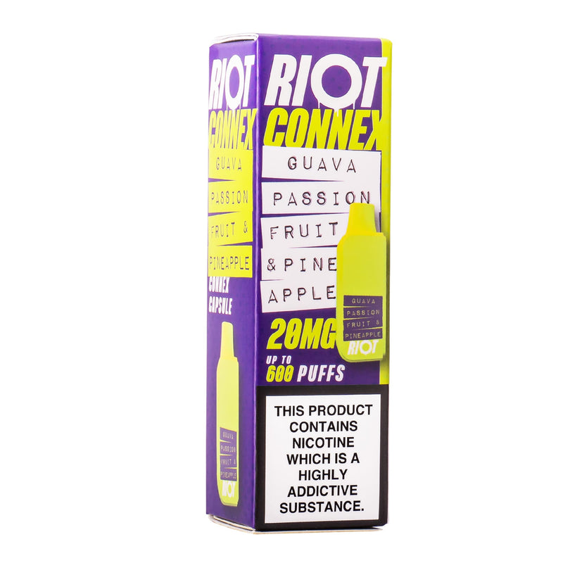 Guava Passion Fruit Pineapple Connex pre-filled pods box by Riot.