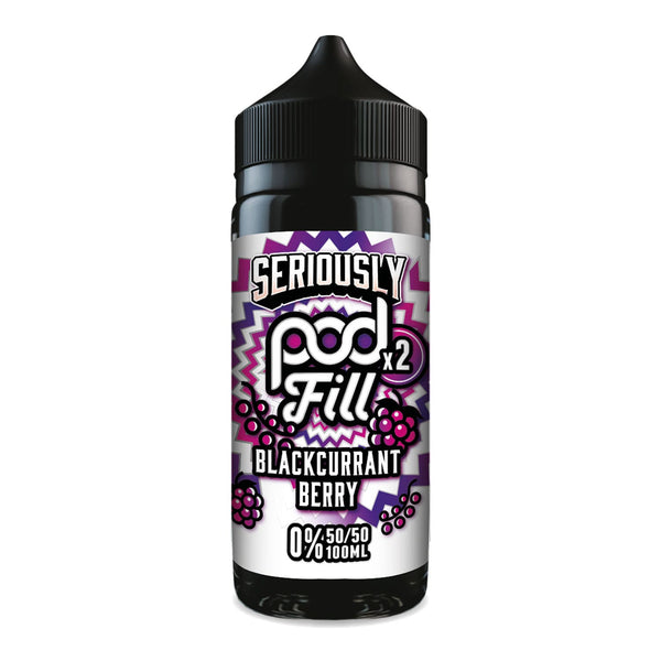 Blackcurrant Berry Seriously Pod Fill 100ml shortfill e-liquid bottle render.