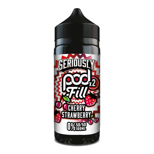 Cherry Strawberry Seriously Pod Fill 100ml shortfill e-liquid bottle render.