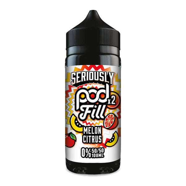 Melon Citrus Seriously Pod Fill 100ml shortfill e-liquid bottle render.